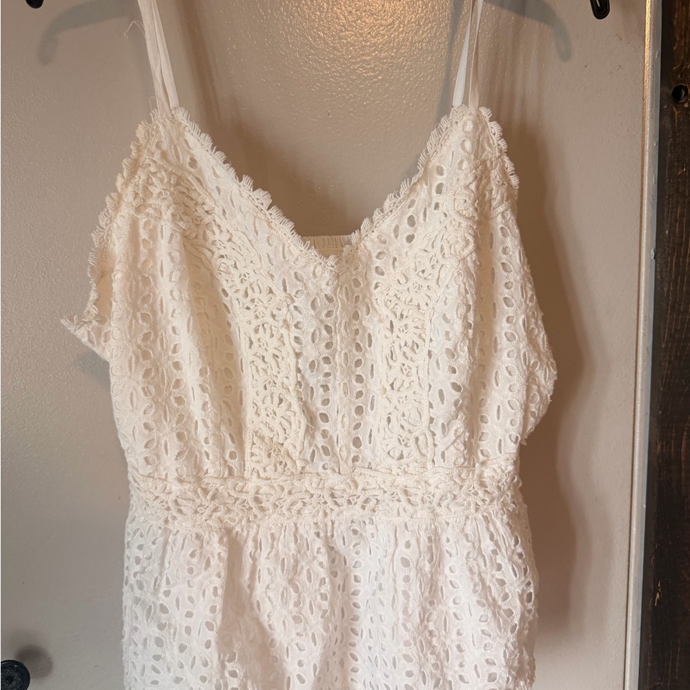 Japna White Lace Spaghetti Strap Top